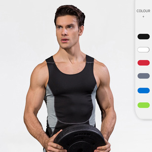 Hot Supplier Custom Quick Dry Tight <strong>Men's</strong> Bodybuilding Sport Fitness <strong>Vest</strong> Athletic Tank Top Nylon Spandex <strong>Mens</strong> <strong>Compression</strong> Shirt - Product Image 1