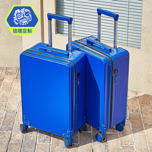 กระเป๋าเดินทางซาคี 24 นิ้วกันกระแทกพร้อมล็อคล้อหมุนได้ 360 องศาสำหรับเดินทางธุรกิจแบบไม่จำกัดเพศสีฟ้าลายทางฤดูร้อน 2024 - Product Image 4