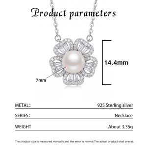 Collar de Plata S925 con Perla de Agua Dulce en Forma de Corazón y Colgante con Circonitas, Joyería Romántica para Mujer - Product Image 6