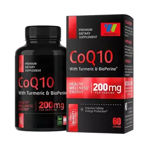 Private Label Coenzyme Q10 Capsules 200mg With Turmeric & BioPerine