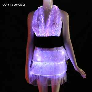 Rave trajes de fibra óptica luminosa iluminado caliente árabe <span class=keywords><strong>sexy</strong></span> desgaste de la danza - Product Image 2