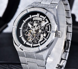 BENYAR Unisex Mechanical <b>Watch</b> Stainless Steel <b>Skeleton</b> 41mm <b>Automatic</b> Movement Luxury Fashion Tourbillon 24mm Folding Clasp - Product Image 1