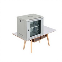 Kabinet Jaringan Dinding VBS 9U 19 Inch Flat Pack KD, Enclosure IT Kecil dengan Kaca Tempered untuk Hub Data Keamanan