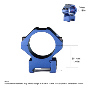 Anneaux de montage pour lunette BANGBANG - Support de lunette compatible avec tube de 30 mm, fixation à double vis, hauteur centrale de 1 pouce (bleu) - Product Image 4
