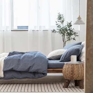 4-Mảnh 100% Cotton Thoáng Khí Bộ Đồ Giường Đặt Thoải Mái Trọng Lượng Nhẹ Mền Chăn Bìa Gối Cho Nhà Khách Sạn Sanding Kỹ Thuật - Product Image 5