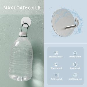 Stainless Steel Metal Hook Wall-Hanging Stick Cloth Sponge Rack Waterproof Towel <b>Bag</b> Rack for Kitchen Bathroom <b>Shower</b> Room - Product Image 5