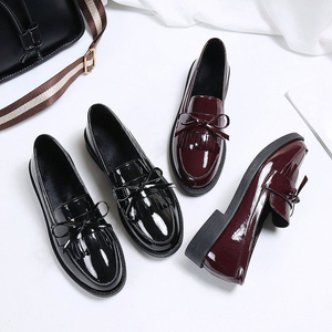 New Styles Ladies Fashion Bowknot Flat Shoes Comfortable on PU Leather Casual Ballet Flats Loafers for Women - Product Image 1
