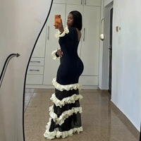 Robe moulante bandage pour femmes grandes tailles, avec blocs de couleur, empiècements et dentelle 3D, amincissante à la taille, pour soirée
