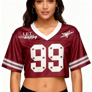 Chemises de sport personnalisées pour femmes, <span class=keywords><strong>chemise</strong></span> Y2k Los Angeles, imprimé surdimensionné, col en V, manches courtes, t-shirt rayé, vêtements de rue - Product Image 6