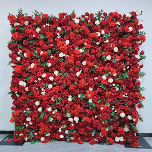 Panel de Flores Artificiales de Hortensias Rojas de Seda de Alta Calidad, Tamaño Personalizado, para Graduación, Pascua, Día de la Madre, Regreso a Clases - Product Image 1
