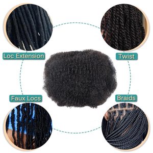 Trenzas de ganchillo Locs, cabello humano brasileño 100% Virgen sin procesar 4C Afro rizado, cabello humano trenzado a granel - Product Image 3