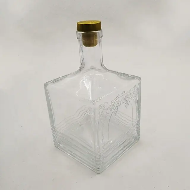 375ml 450ml 500ml square glass bottle European Trend Model whiskey glass bottles