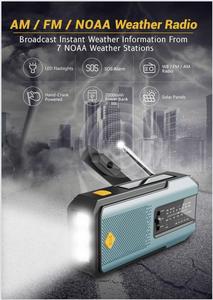 OEM Radio2000 MAh Radio di emergenza solare esterna con ricevitore AM/FM e ricarica a manovella. Radio modello più venduto su <span class=keywords><strong>Ama</strong></span> - Product Image 5