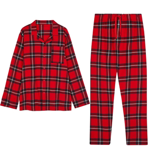 HUOYOUNG Custom High Quality Red and Black Plaid Christmas <strong>Pyjamas</strong> <strong>Men's</strong> Cotton <strong>Flannel</strong> Sleep Wear Pajamas Set for <strong>Men</strong> - Product Image 2