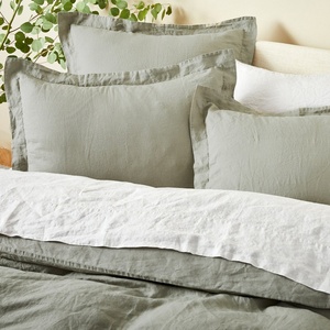 Custom <b>Size</b> Luxury Linen Duvet Bedding Set AB Side Colors Queen <b>King</b> Solid Color Pure Linen Pillowcase Custom Colors - Product Image 1