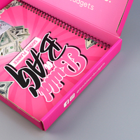 Caja de papel de Arte de cartón corrugado Rosa Embalaje de regalo plegable en forma de libro con inserto magnético fino Tipo de carpeta elegante
