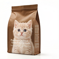 Emballage alimentaire pour animaux personnalisé avec valve et fermeture éclair, pochette à fond plat pour nourriture pour chiens, chats et animaux de compagnie, sac de 1 kg, 5 kg