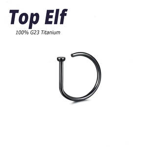 ASTM F136 Anneau de nez en titane <span class=keywords><strong>Piercing</strong></span> 18G 20G D Forme Tragus <span class=keywords><strong>Helix</strong></span> Nariz Boucle d'oreille Hoop Septum Anneau Norstril Bijoux de corps - Product Image 3