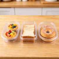 Couvercle de boîte alimentaire jetable robuste en PMMA transparent et recyclable pour biscuits, gâteaux, bonbons, fruits secs, noix et snacks