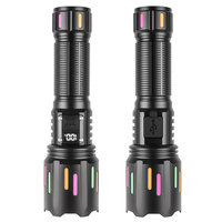 Linterna LED Láser Blanca Recargable Tipo-C, Alta Potencia, Zoom, Impermeable, Portátil, Largo Alcance, Táctica, para Campismo al Aire Libre