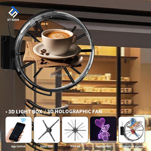 Kotak Lampu Digital 3D Holografik <span class=keywords><strong>Aluminium</strong></span> untuk Luar Ruangan, untuk Papan Nama atau Papan Nama Bercahaya, Pemasangan Gantung, Bentuk Bulat - Product Image 2