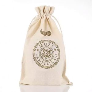 Pochette de maquillage en toile de coton écologique avec impression de lettres en soie, sac à cordon personnalisé avec logo - Product Image 6