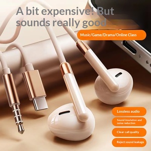 Écouteurs et Casques Filaire Intra-auriculaires Stéréo Type C avec Basses pour <span class=keywords><strong>iPhone</strong></span> et Téléphones Mobiles G01 - Product Image 2
