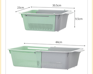 En gros WHY334 Égouttoir télescopique 2 en 1 pour égoutter les légumes et l'eau, panier d'extension pour étagère de cuisine - Product Image 2