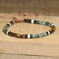 Bracelet en perles de pierre turquoise africaine naturelle en gros pour femmes Bracelet en pierre d'oeil de tigre naturel de guérison à la mode bijoux