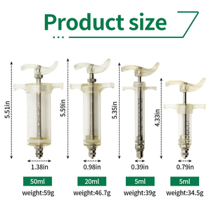 Jeringa veterinaria ajustable de plástico TPX de <span class=keywords><strong>5</strong></span> ml, equipo agrícola, inyector de vacuna para cerdo, oveja, vaca - Product Image 2