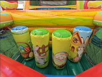 Parcours d'obstacles gonflable commercial Lapin de Pâques avec château gonflable et œufs de Pâques
