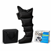 Masseur de jambes complet à 5 chambres, bottes de compression pneumatique 30-240 mmHg, avec unité principale rechargeable pour la récupération de la circulation