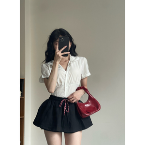 Hot Seller Women'S Big Size High Waist Flared <b>Skirt</b> Inner Shorts-<b>Elastic</b> Khaki Eco-Friendly Business Casual Clothing Free Sample - Product Image 1