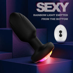 Masseur de prostate à lumière LED, télécommande, cristal, toucher doux, jouets sexuels pour adultes, <span class=keywords><strong>plug</strong></span> anal féminin - Product Image 4