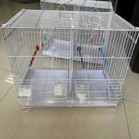 Cage multifonctionnelle pour grand perroquet et oiseau fantaisie Matériau en fer fin transparent Type de palette Plateau en plastique Boîte d'emballage