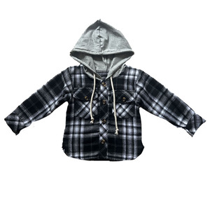 Vintage garçons automne à manches longues <span class=keywords><strong>chemise</strong></span> à <span class=keywords><strong>carreaux</strong></span> <span class=keywords><strong>noir</strong></span> <span class=keywords><strong>et</strong></span> <span class=keywords><strong>blanc</strong></span> 100% coton à capuche blouse garçon vêtements décontractés - Product Image 5