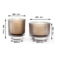 Gelas Lilin Dekorasi Pernikahan Keluarga Grosir, Motif Garis Vertikal, Stoples Lilin Kaca Mewah Kosong