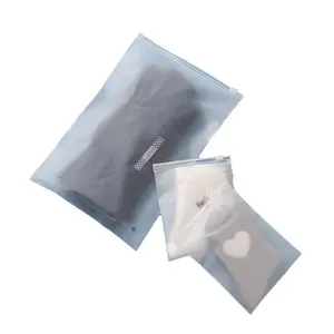 EVA Frosted Black Zipper Packaging Bag Semi-Transparent Plastic Clothing Bag With Formulation Zipper