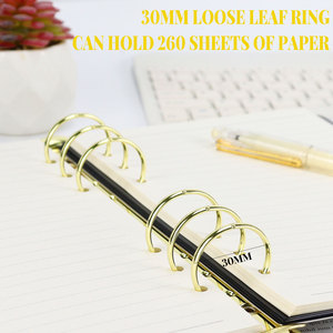 A5 A6 Rõ Ràng PVC Chất Kết Dính Kích Thước Một Sáu Vòng Ngân Sách Chất Kết Dính Mềm PVC 6 Lỗ 3Mm Lớn Vòng Kế Hoạch Bì<span class=keywords><strong>a</strong></span> Vàng Chất Kết Dính Với Chiếc Nhẫn Vàng - Product Image 4