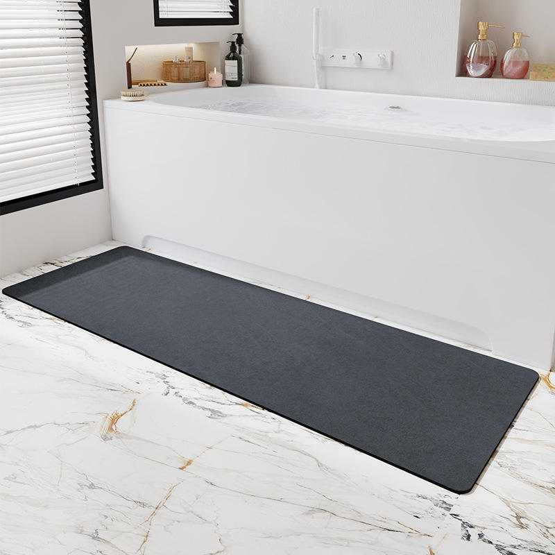 Tapis de bain en polaire arc-en-ciel - Bleu marine minimaliste