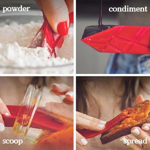 Đa giác phẳng 3-in-1 đo thìa-2 thìa với 6 kích cỡ khác nhau đa chức năng nếp gấp phẳng tiện ích nhà bếp đồ dùng muỗng - Product Image 4