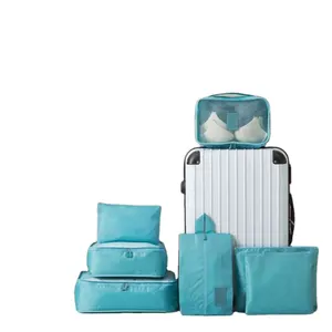 2023 cubos de embalagem organizadores, venda quente, 7 conjuntos de tamanhos, organizador de bagagem de viagem, com bolsa de lavanderia