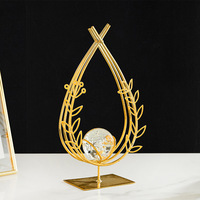 Ornements en métal Art Déco avec boule de cristal pour la maison, le bureau, la table, la décoration d'anniversaire