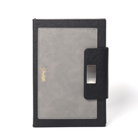 Carnet de notes de luxe A5 avec couverture en PU personnalisée, 80 feuilles, noir et gris, reliure thermique, journal, agenda, école, bureau, cadeau d'affaires