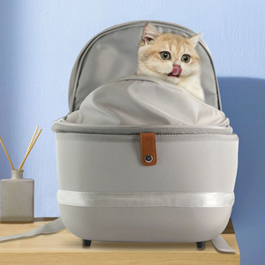 Sac à dos de transport pour animaux de compagnie, homologué par les compagnies aériennes, carré, tendance, chaud, respirant, portable, pliable et réglable, type capsule spatiale - Product Image 1