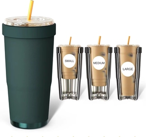 แก้วกาแฟแบบมีฉนวนกันความร้อน Moioco ขนาด 30 ออนซ์ แก้วน้ำแบบพกพาสำหรับเดินทาง เก็บอุณหภูมิเครื่องดื่มร้อนเย็นได้นานหลายชั่วโมง - Product Image 1