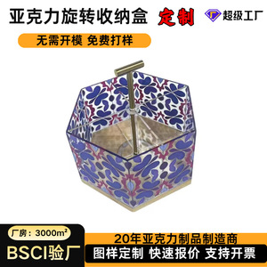 Acrylic Storage <b>Box</b> Six Sided Rotatable Cosmetic Organizer Dustproof <b>Makeup</b> Storage Container 20x17x18.5cm - Product Image 4