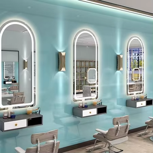Nuovo Stile di <span class=keywords><strong>Arredamento</strong></span> <span class=keywords><strong>per</strong></span> Salone di Bellezza, Specchio da Parete Decorativo <span class=keywords><strong>per</strong></span> Barbiere con Luci LED - Product Image 6