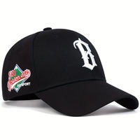 Gorra de béisbol gótica bordada B de color sólido, estilo casual, ligera y ajustable, para ciclismo al aire libre, estilo hip hop, transfronteriza.