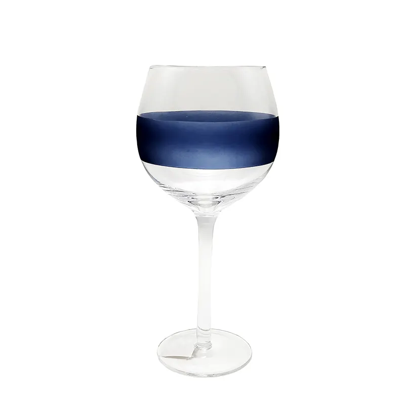 wholesale promotional coloured hand blown wine glasses water goblet size